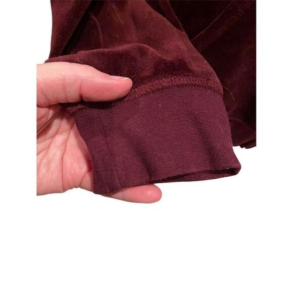 Made for Life Women's Maroon Velour Hoodie Jacket Size L Casual Zip-Up - Picture 4 of 8